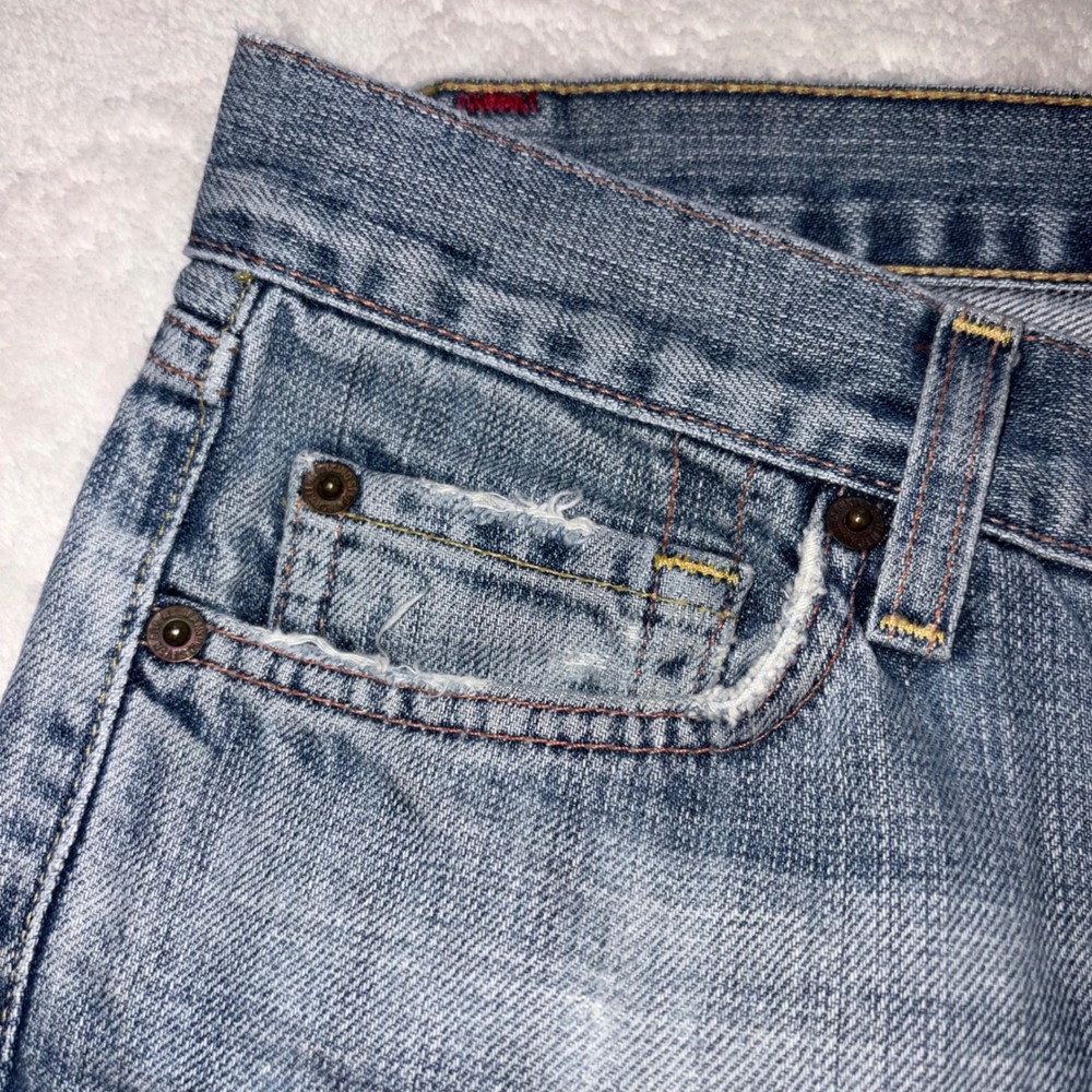 7 FOR ALL MANKIND Jeans Mens 30 Blue Bootcut Distressed USA T520061U-G-061U 29in - Picture 5 of 15